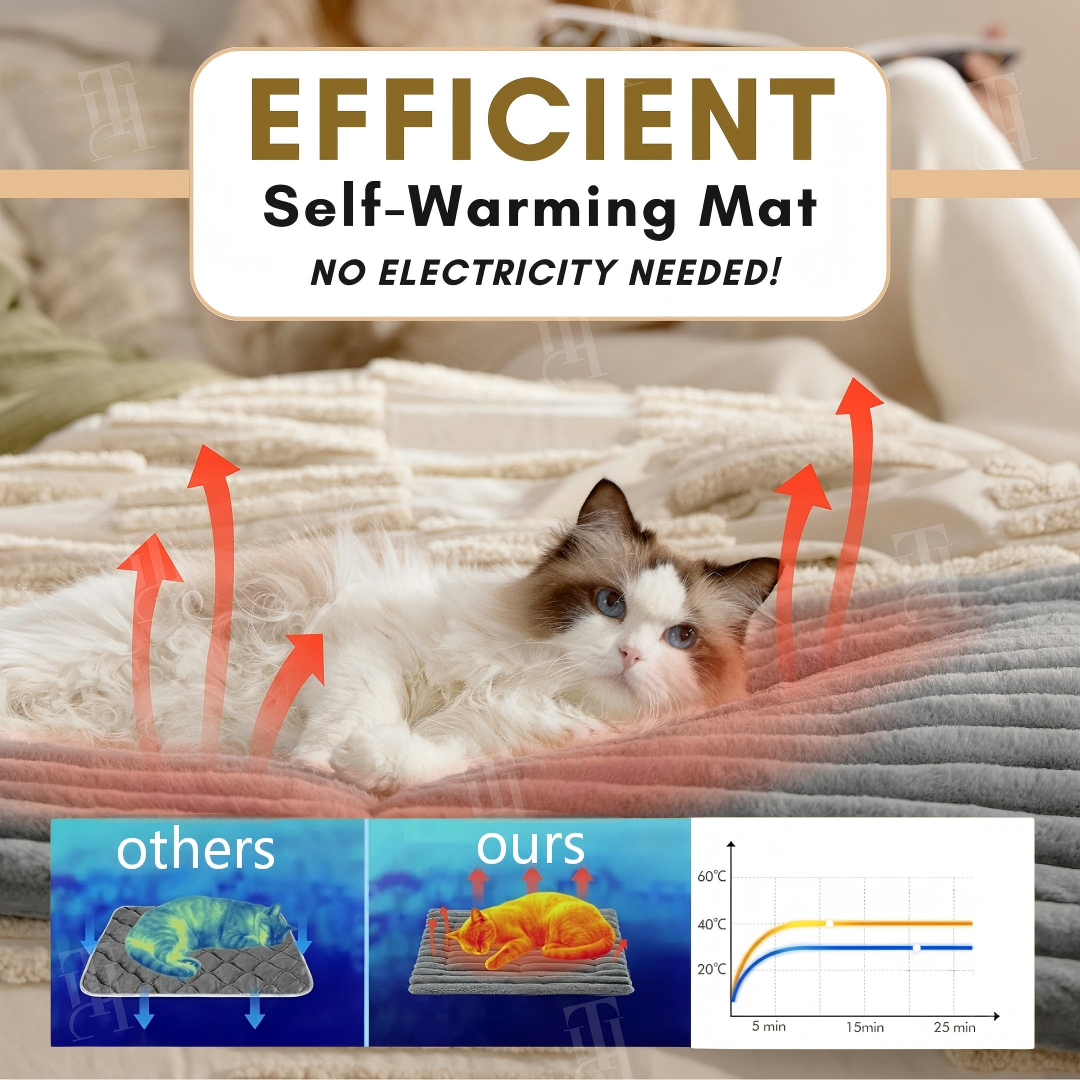 🌡️ Warmth Without the Worry | Self-Warming Pet Mat